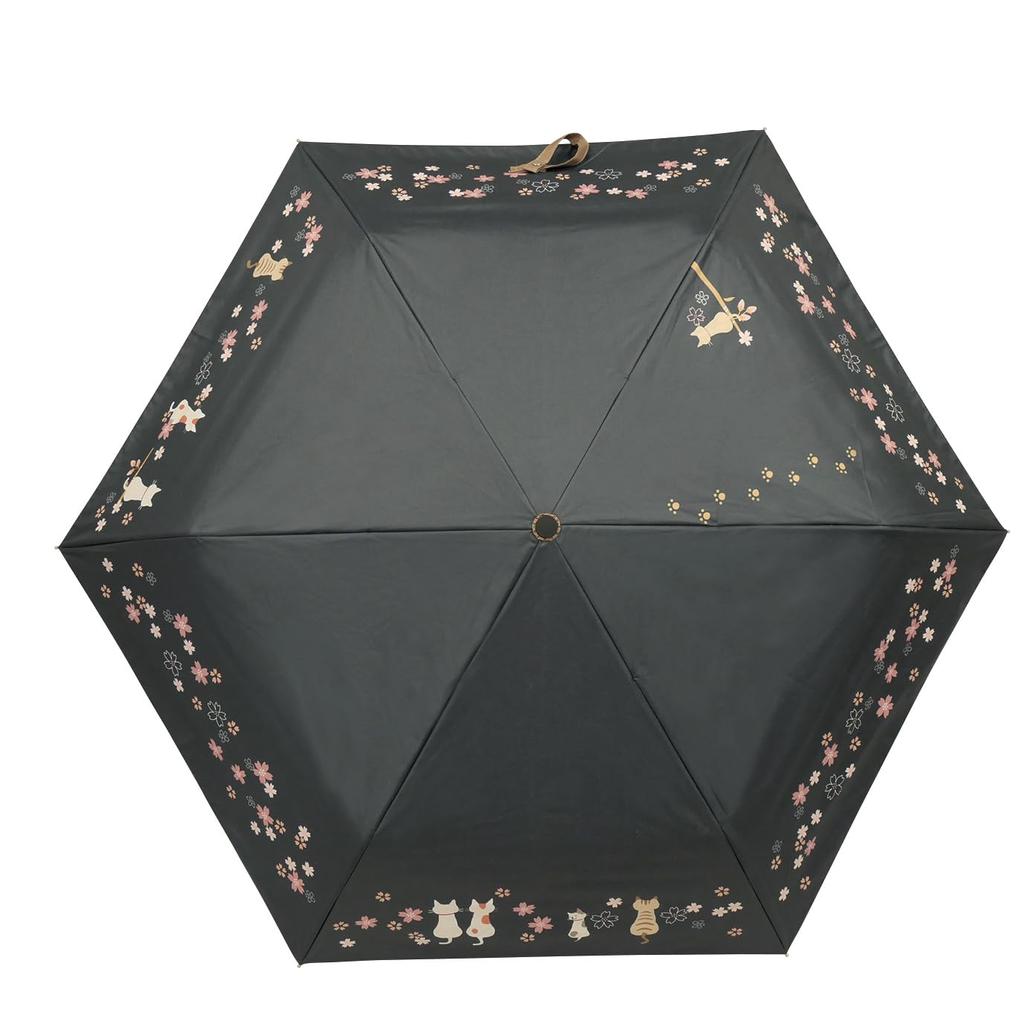 Santos Folding Umbrella for Sun and Sakura 55cm Ribs Cat-Covered Rain, Design, [JKO-491]