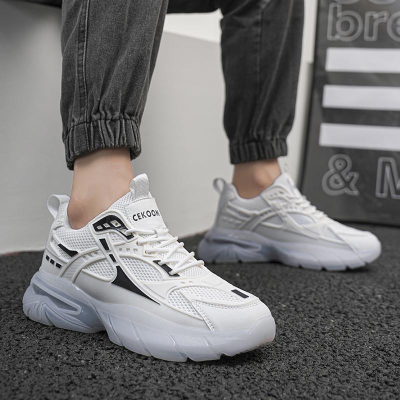 Мужские осенние сетчатые дышащие теннисные кроссовки для активного отдыха на толстой подошве с противоскользящим эффектом, модные повседневные кроссовки для бега Tenis Para Hombre