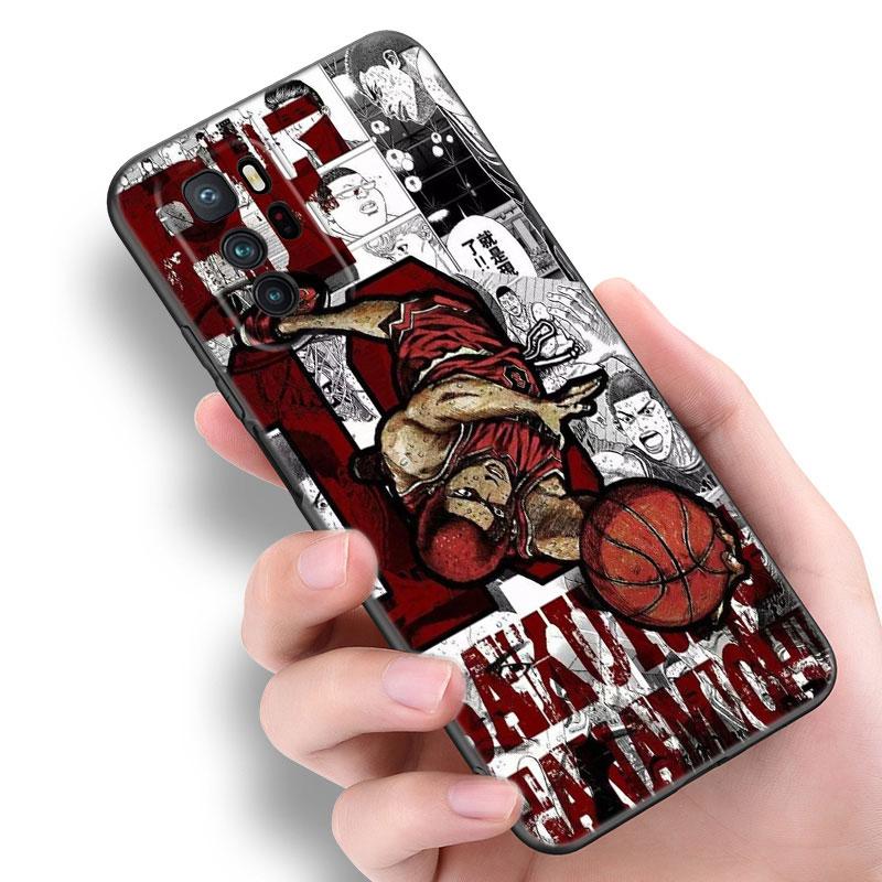 Anime Slam Dunk Black Silicone Phone Case For Xiaomi POCO X3 X4 NFC F5 M3 M4 M6 X5 X6 Pro F3 F4 GT 5G C55 C65 M5