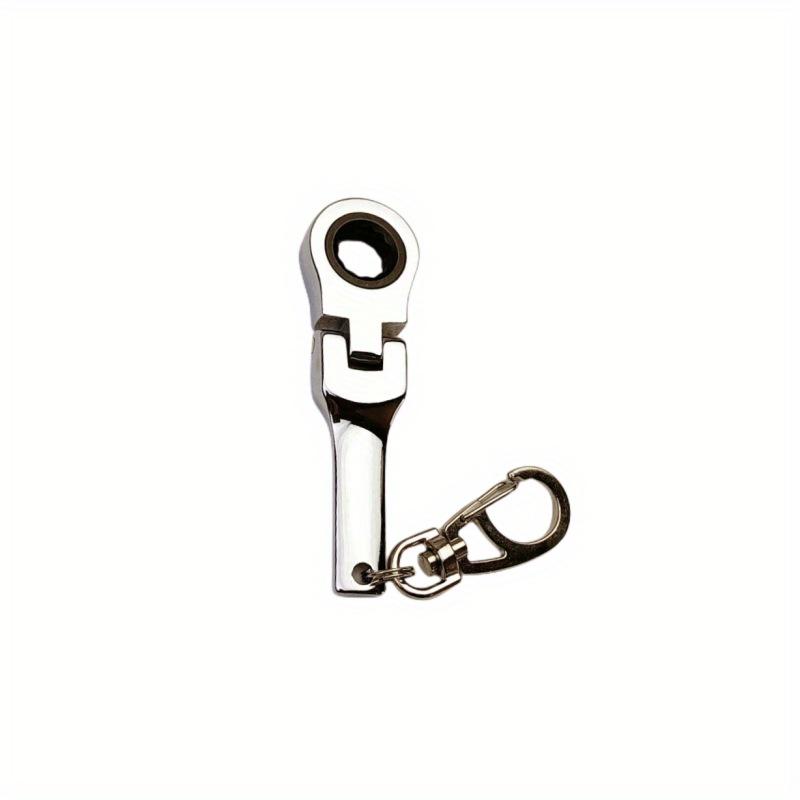 Portable Keyring 10mm Ratchet Wrench Mini Shaped JDM Metal Racing Keychain Key Chain Ring Keyring Car Accessories