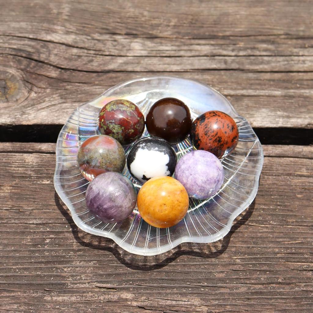 Сферы из драгоценных камней, Смешанные, 6 шт., Маленькие шарики-фигурки 30 мм, Сферы из натурального хрусталя, Круглые шары, Каменные шары, Декоративные шары для декора комнаты