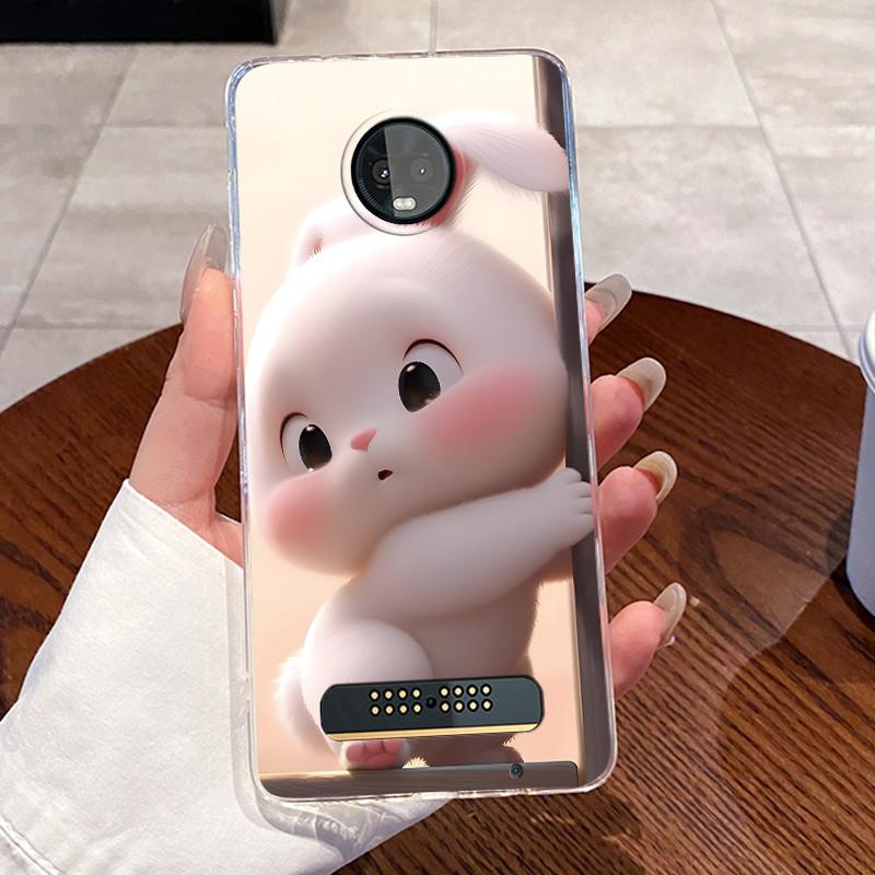 Casing For Motorola Moto Z3 Play Case XT1929 Aesthetic Cute Cat Astronaut Transparent Silicone Back Cover Moto Z3Play Phone Case