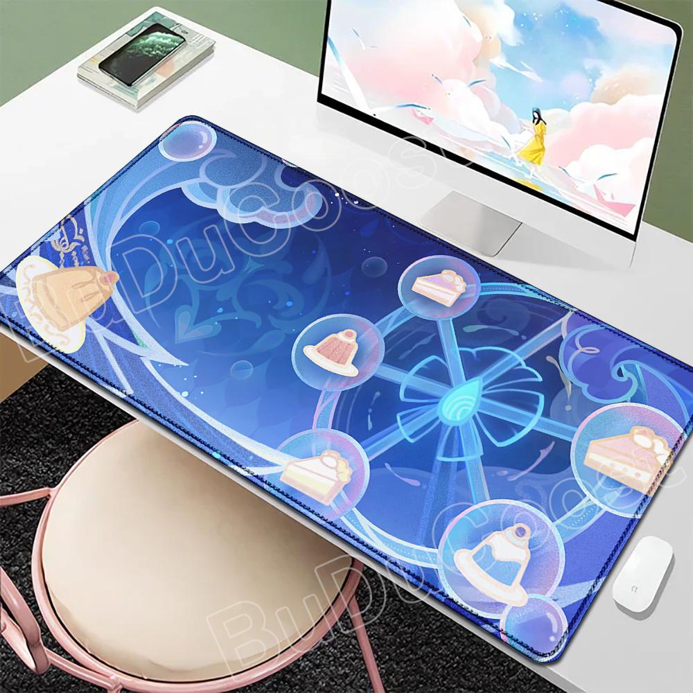 Новые обои Игрок Genshin Furina Коврик для мыши Аниме Игровой коврик для мыши HD Печать Настольные коврики Резиновый настольный коврик XXL Коврики для стола