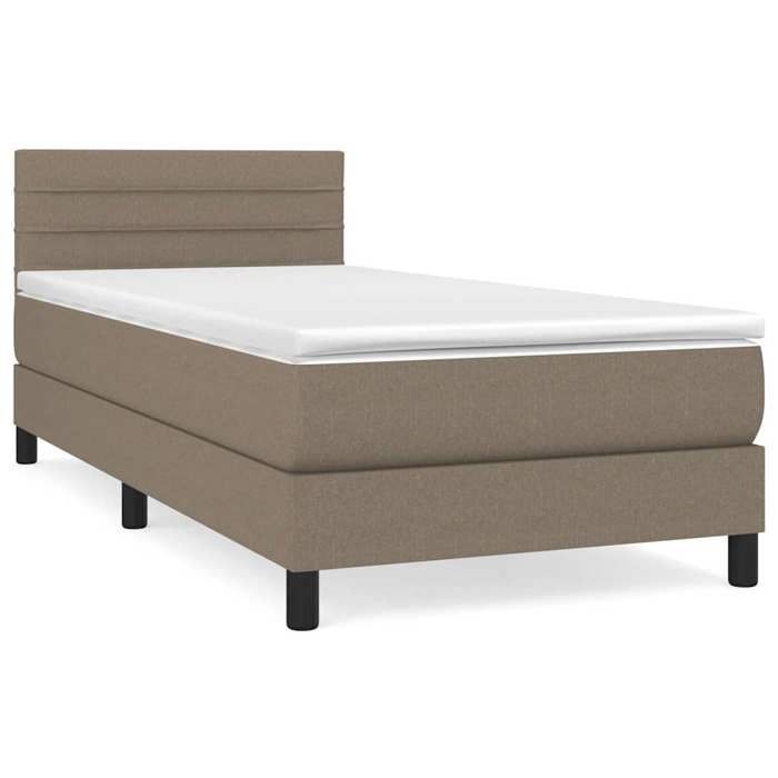 Maison Exclusive - Sommier à lattes de lit avec matelas Taupe 90x190 cm Tissu