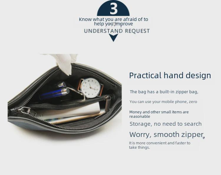 Men's Splash-Proof Business Casual Envelope Clutch & iPad Bag - Korean Fashion Handbag