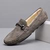 Мужская повседневная обувь Мужская меховая ручной работы Замшевая Натуральная кожа Мужские лоферы Мокасины Слипоны Мужские балетки Мужская обувь для вождения