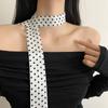 Women Dotted Long Scarf Casual Party Neckwear French Styles Neck Scarf Fashion Hairwrap for Dinner Party and Travel Use