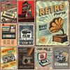 Retro Vintage Tape Metal Tin Signs Music Room Bar Club Wall Decor Plaque Home Decor Poster with Recording Tapes Design Iro