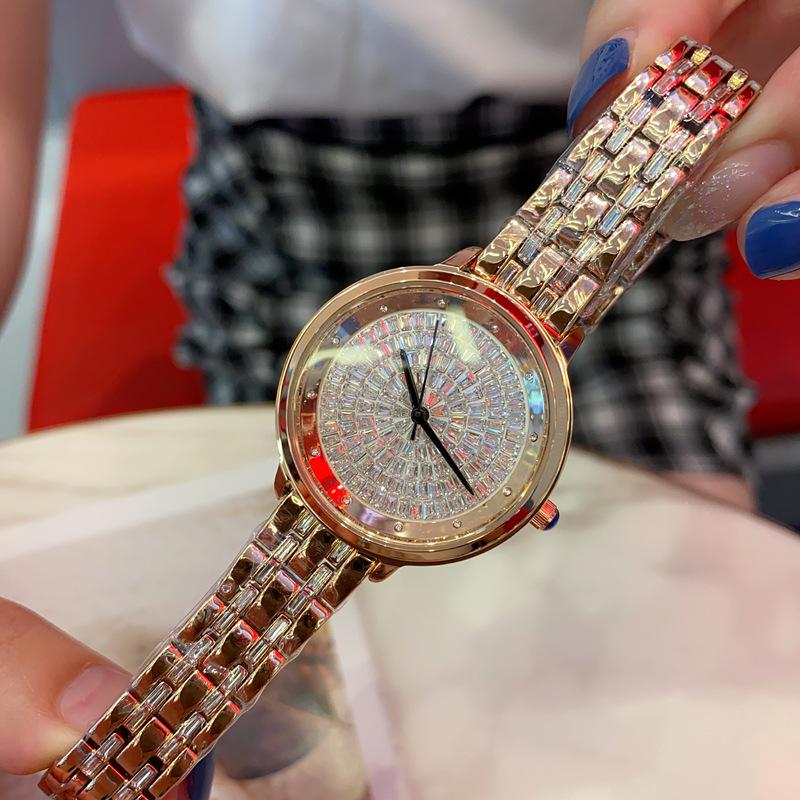 Женские часы Gypsy Star Diamond с полным бриллиантовым циферблатом и стальным ремешком, роскошные, высокого класса