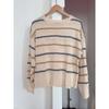 Повседневные цветные полосатые пуловеры с длинным рукавом свободного кроя для женщин