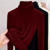 Autumn and Winter Women's Clothing Containing Wool and Silk Bottoming Shirt Women's Inner Heating Fleece Warm Turtleneck Top with Fleece and Thicker