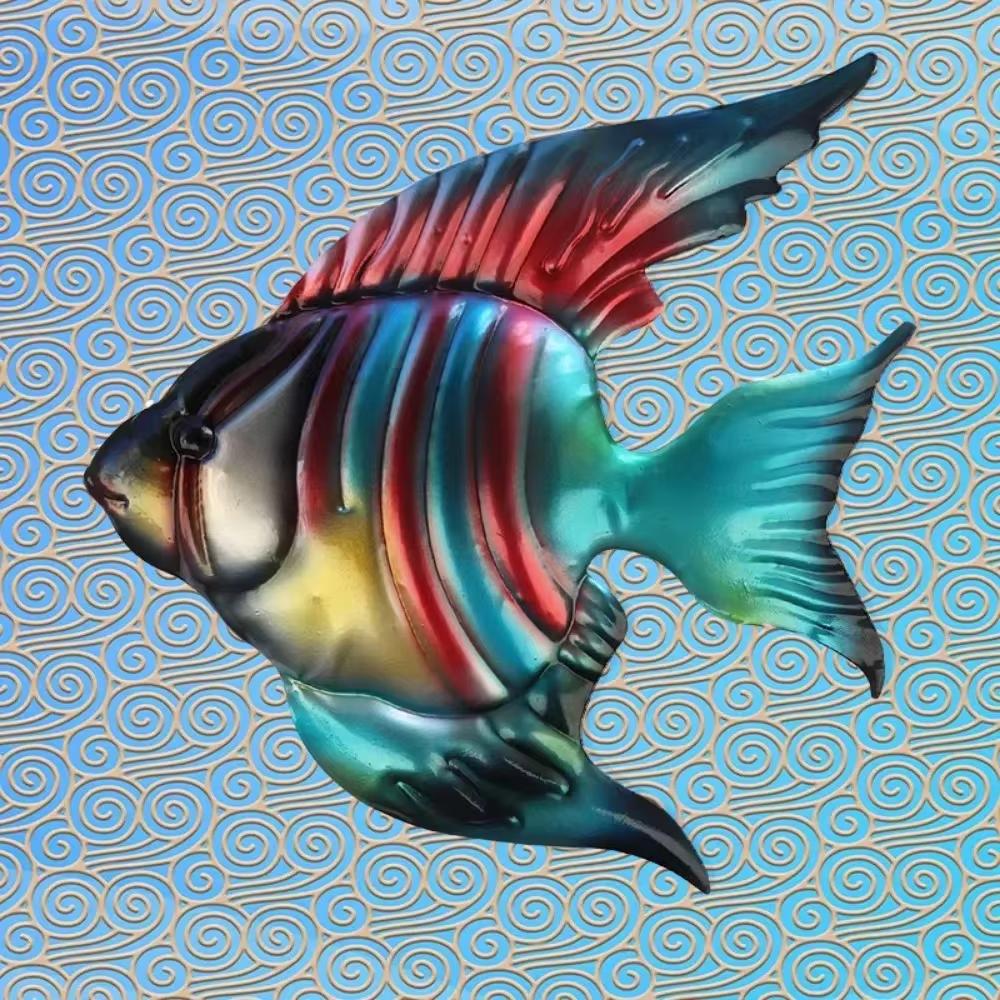 Настенные украшения для дома - Декор из железной рыбы. Изделия ручной работы из металла, подходят для кухни и ванной комнаты, добавляют очарования.