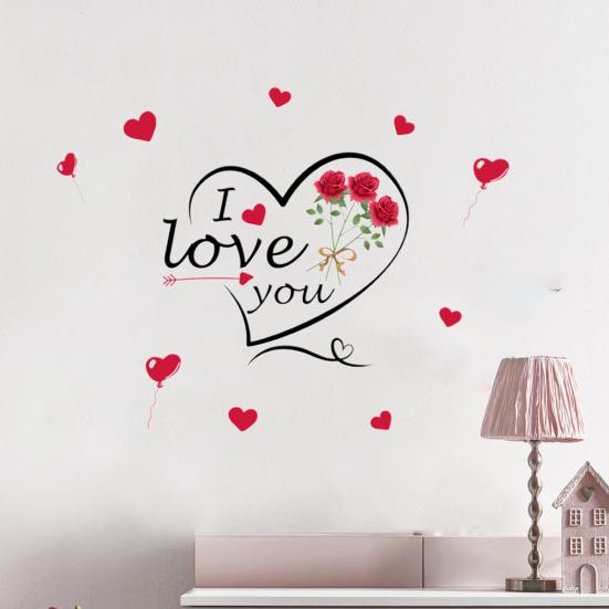 Наклейка на стену, водонепроницаемая, романтическая, съемная, самоклеящаяся, декоративная, из ПВХ, я люблю тебя, люблю, наклейки на стену, домашний декор