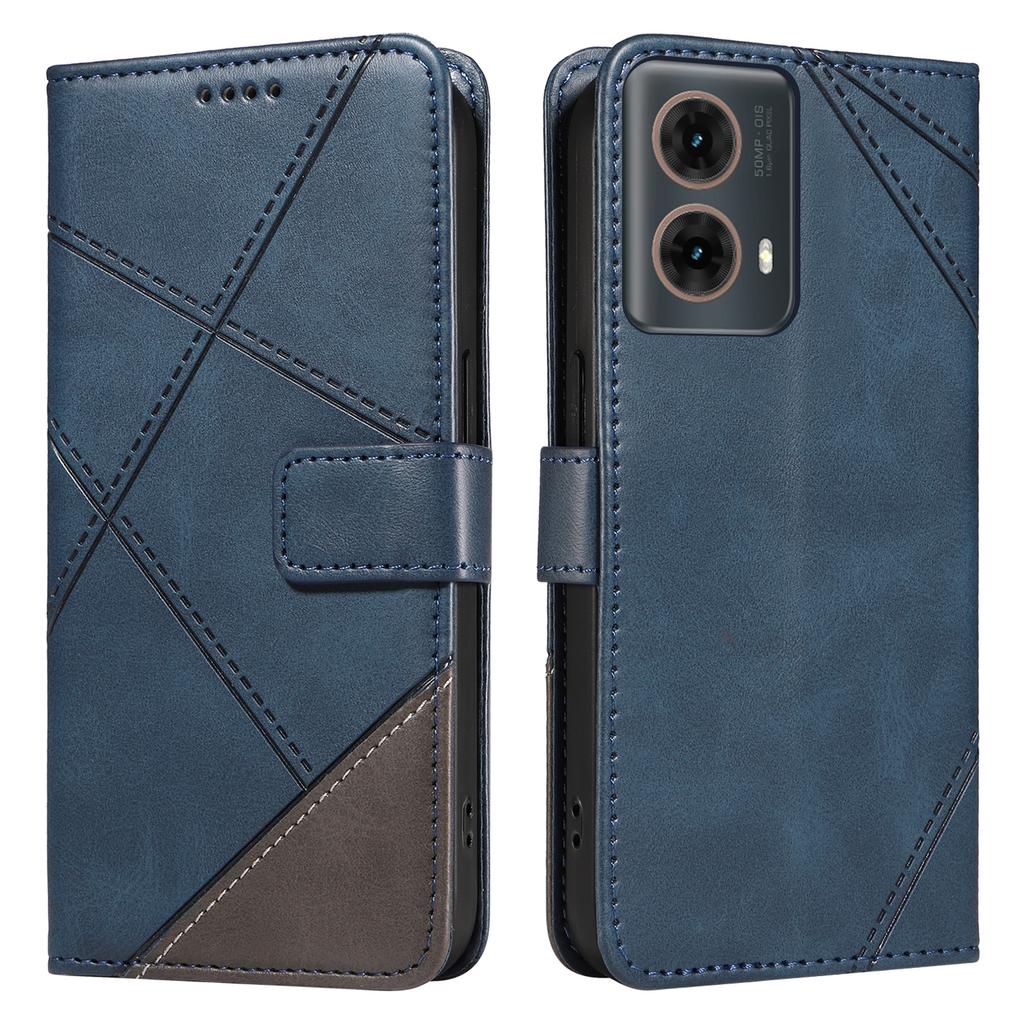 Для Motorola Moto G85 5G/S50 Neo 5G Чехол Кожаный Геометрическая Линия Кошелек Чехол для телефона с Ремешком на Запястье