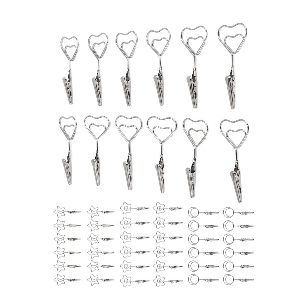 12pcs 2.8in Double Headed Memo Clip Metal Card Holder Wire Photo Clamp for Hanging Photo Display