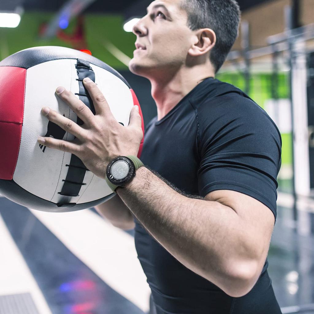 PALADA Digital Sports Watch Waterproof Tactical Watch with LED Backlight for Army Sports Men's Men, Green,