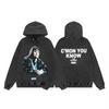 Unisex Oversized Hooded Sweatshirt With Tropical Palm Print Streetwear Cotton Fleece Pullover Winter