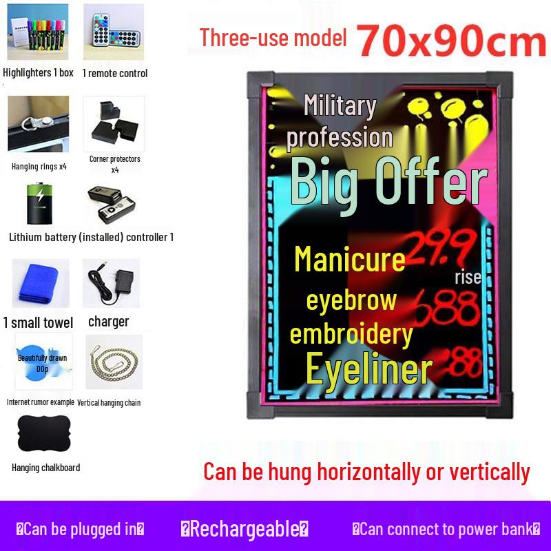 Светодиодная меловая доска - Светящаяся рекламная доска-меню