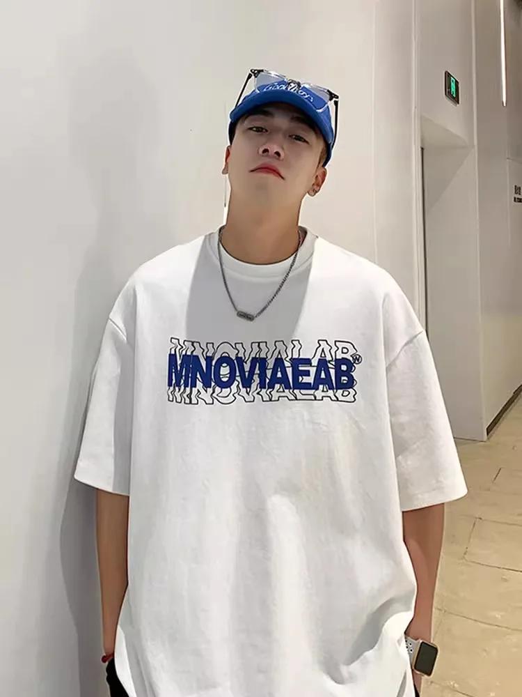 Мужские футболки с буквенным принтом, качественная хлопковая одежда, модная хип-хоп уличная одежда, летние новые мужские футболки с коротким рукавом, топы Harajuku