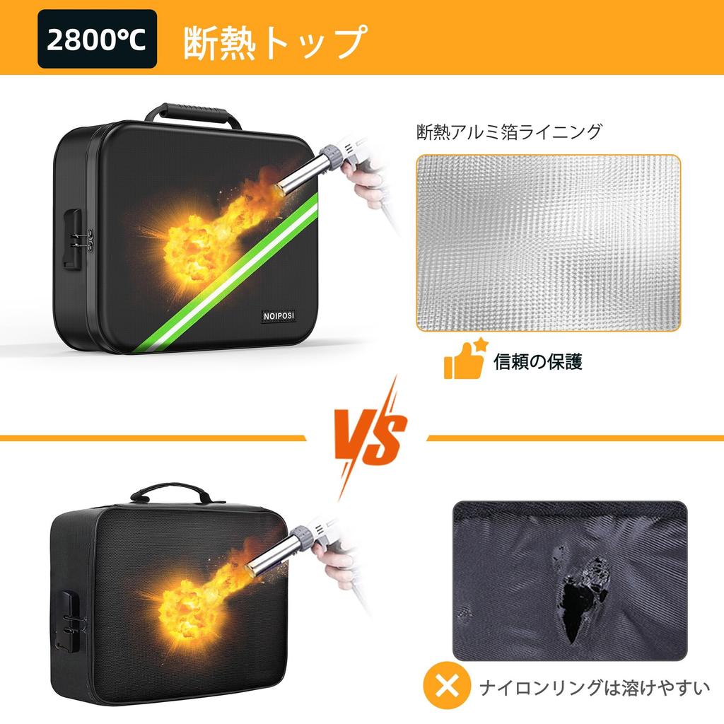 Noiposi Огнеупорный Изолированный Огнестойкий 36 x 27 x Водонепроницаемый и Огнестойкий Бокс для Документов с Огнестойким Сейфом для Хранения Домашних Документов и Файлов