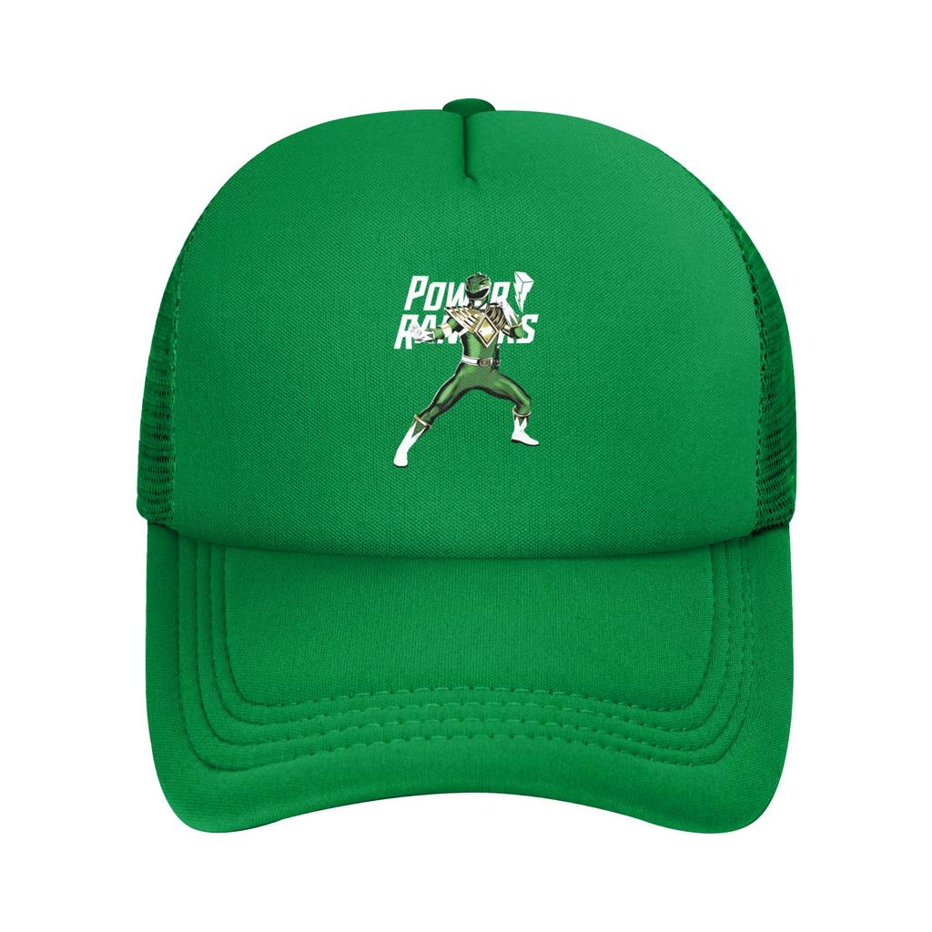 White Tiger Power Rangers Trucker Hat Adult Vintage Mesh Baseball Cap Polyester Breathable Sports Cap