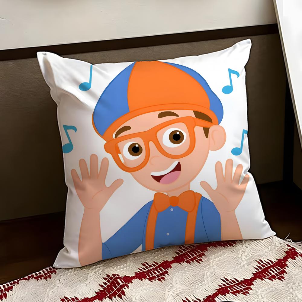 Anime BBlippi Cushion Cover Reversible Soft Durable Pillow Cover Home Car MultiScene Use for Daily Comfort