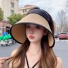 Foldable Woven Empty Top Cap UV Protection Hollow Straw Hat Fashion Wide Brim Bucket Hat  Girls