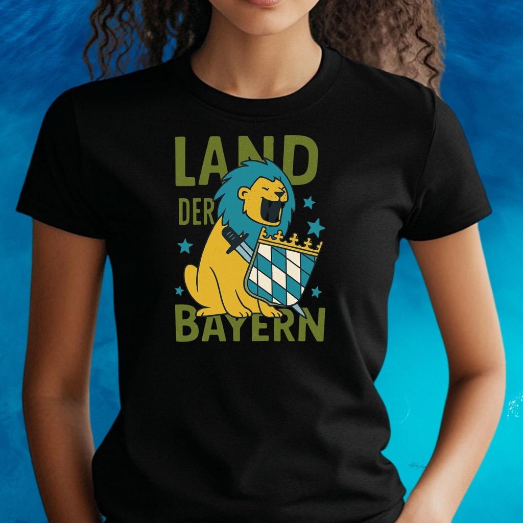 T-Shirt Frauen Land der Bayern Motiv Baumwolle Größe S bis 3XLWird in neuem Fenster oder Tab geöffnet