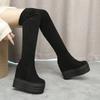 Fashion 11cm Winter Women High Boots Fashion Hidden Heel Woman Long Boot Warm Plush Thigh High Boots for Women Winter Platform Shoes