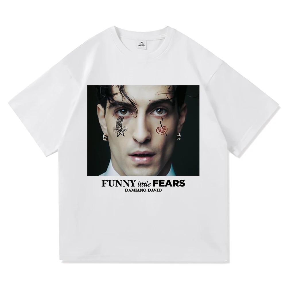 Дамиано Давид Смешная футболка с надписью Little Fears для женщин Харадзюку Эстетика Футболка на следующее лето Высококачественные Винтажные футболки 2026 Топы