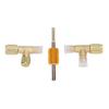 1/4in Valves Core Brass Tee Adapter Quick Coupler Access Tee Fittings for Vacuum Gauge R22 R12 R134