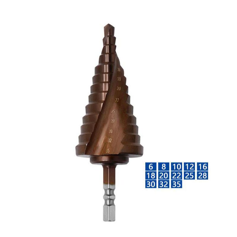 Шестигранный хвостовик кобальтовое спиральное ступенчатое сверло из быстрорежущей стали, многоразмерное сверло-пагода, инструмент для пробивки металла