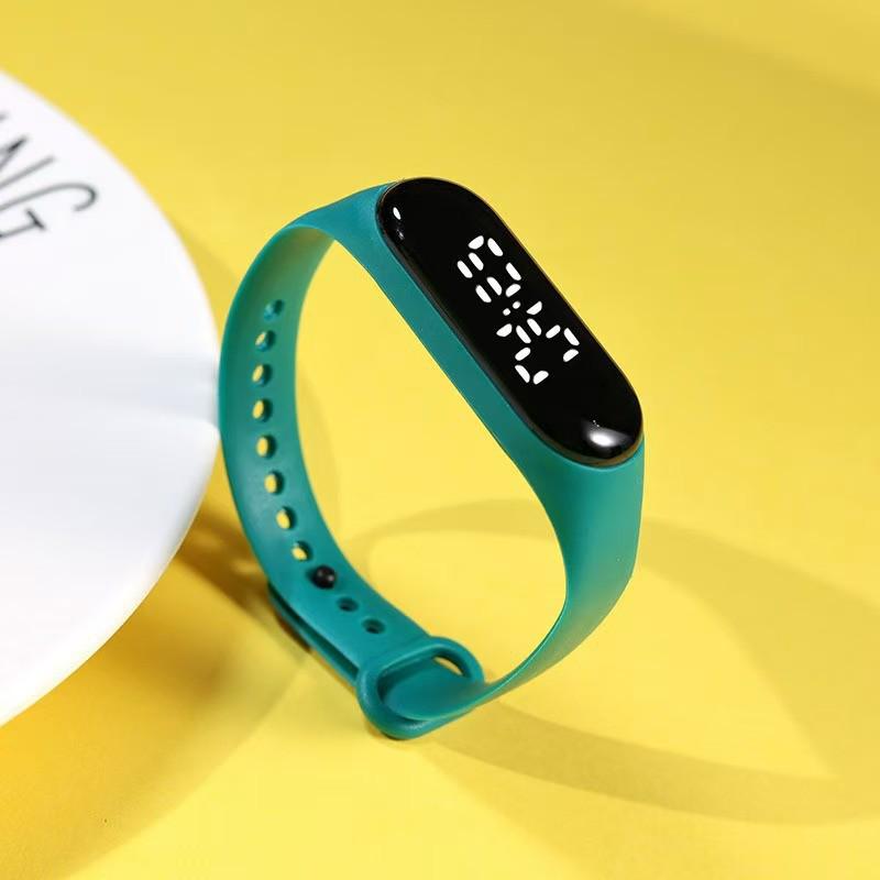 Водонепроницаемые белые светодиодные сенсорные часы для мальчиков и девочек средней школы