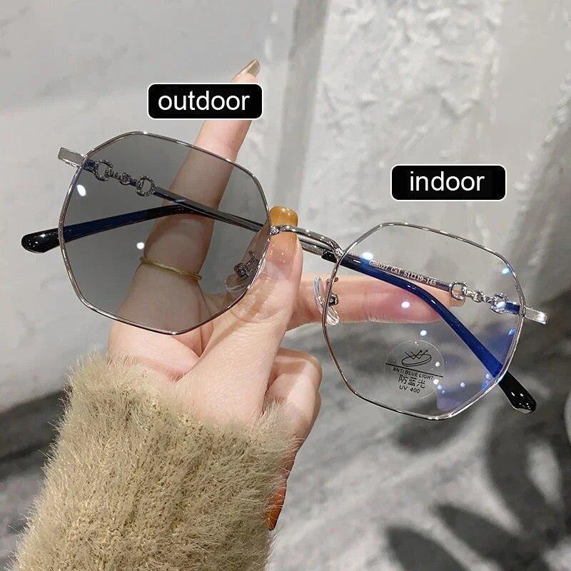 Роскошные модные фотохромные очки для близорукости, уличные солнцезащитные очки, меняющие цвет, унисекс, модные очки без диоптрий по рецепту