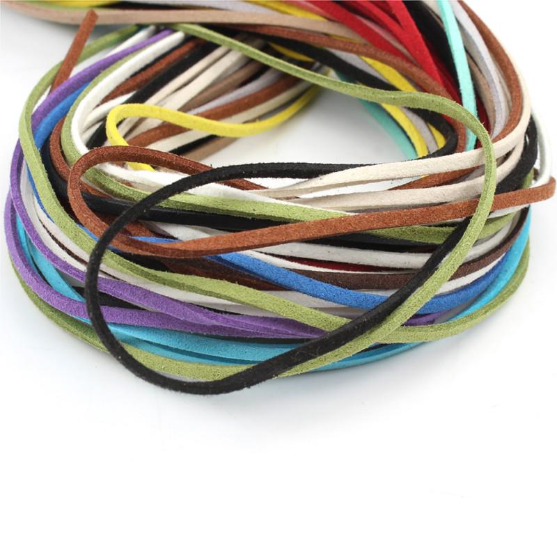 10 Colors 5M Flat Faux Suede 2.5mm Width Korean Velvet Leather Cord Rope String for Jewelry Making