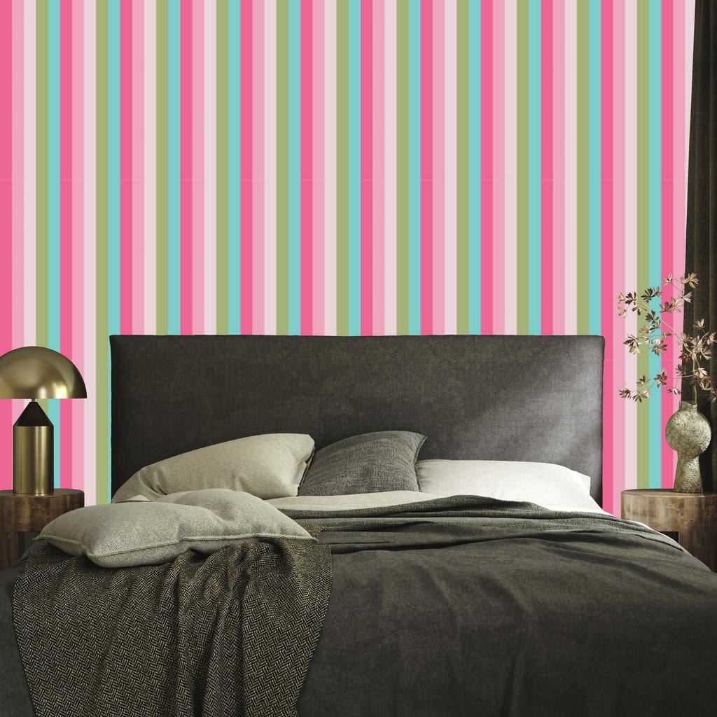 Classic and colorful vertical stripes wallpaper for living room and bedroom 50x1000