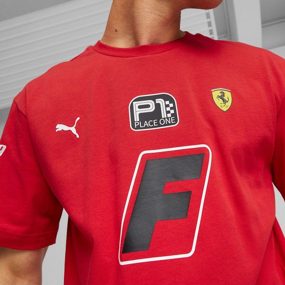 Puma Scuderia Ferrari Race Garage Crew Tee Loose Fit Letter Print Round Neck Short Sleeve T-Shirt Men Tops Red 621122-02