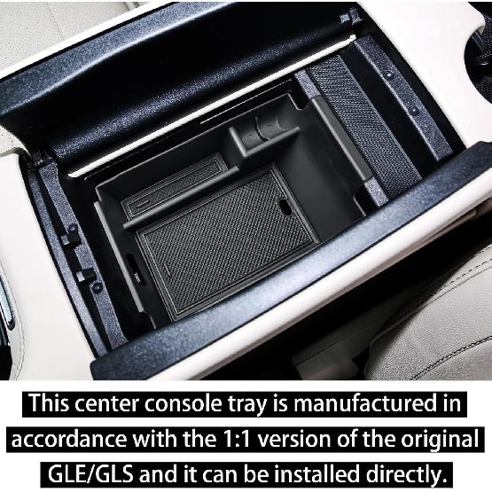 RUNROAD Center Console Organizer Tray Compatible With Mercedes Benz -2025 GLE Class W167 350 450 AMG 53 GLS X167 450 580 63 Accessories, Middle