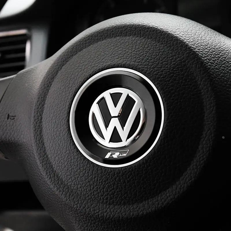 Для VOLKSWAGEN VW Руль Автомобиля Авто Эмблема Наклейка Аксессуары Для Volkswagen VW R-line GTI R Polo Golf Touareg Passat Mag