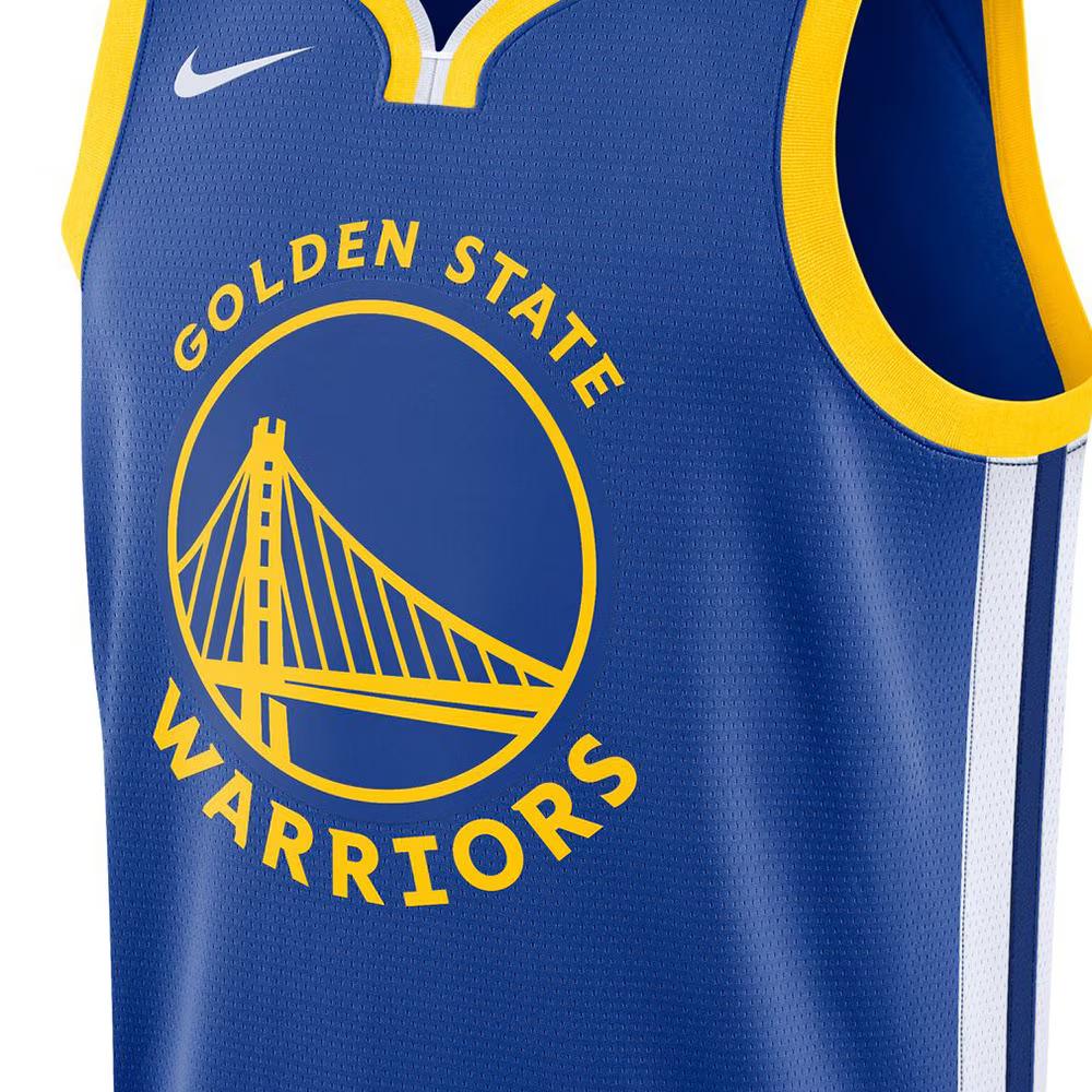 Nike Мужская майка Warriors Yunhua, приталенная, без рукавов, быстросохнущая, прямого кроя, синяя DN2136-495