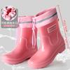 Goodlooking rain shoes women's fashion out short rain boots thicksoled nonslip waterproof shoes