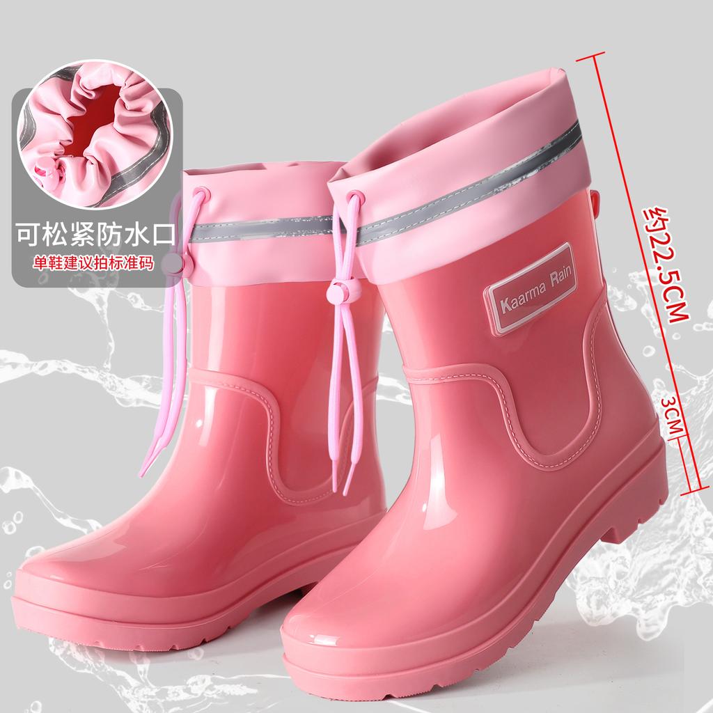 Goodlooking rain shoes women's fashion out short rain boots thicksoled nonslip waterproof shoes