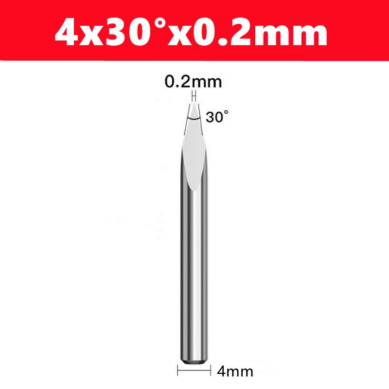 Фреза ЧПУ 3-гранная пирамидальная гравировальная 4мм/6мм хвостовик твердосплавная концевая фреза 20,30,40,45,60,90 градусов фреза ЧПУ