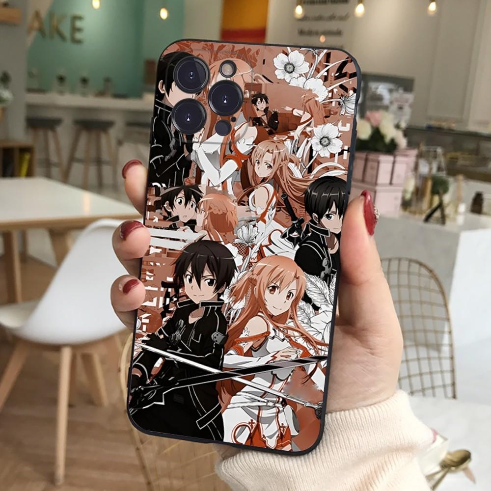 Чехол для телефона с аниме Sword Art Online SAO Для iPhone 15 6 7 8 Plus 11 12 13 14 Pro SE 2020 MAX Mini X XS XR Задняя крышка Funda