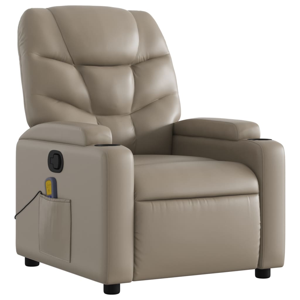 Massage Chair Cappuccino Brown Faux Leather