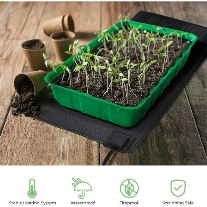 Ohuhu Semis Heating Mat 25 X 52 Cm, Propagation Mat for Germination Seedlings Gardening Electronic Heating Device308