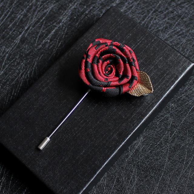 Remiel I Needle Long Upscale Brooches And Pins For Men S Suit Shirt Ribbon Rose Brooch Korean Girls Corsage Pocket Towel Collar
