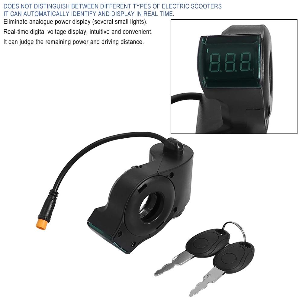 Электровелосипед Lignition Lock Key Thumb Throttle для KUGOO M4 XiaoMi M365 Вольтметр Цифровой Дисплей Напряжение Переключатель 3Pin Электрический Самокат