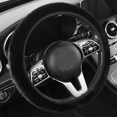 Мягкий меховой чехол на руль автомобиля, плюшевый автомобильный перчаточный чехол, зимние автомобильные аксессуары