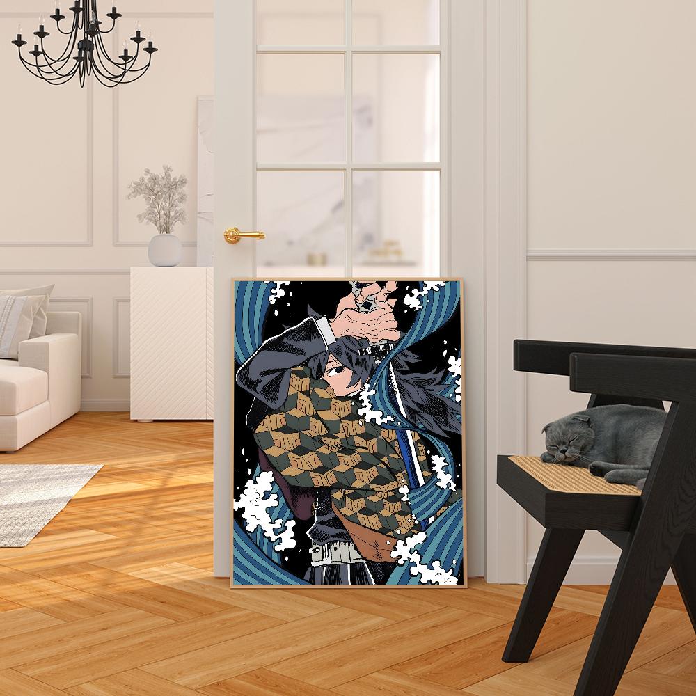 Клинок рассекающий демонов Томиока Гию Сделай сам липкий постер Фантазийная наклейка на стену для украшения гостиной, бара, декор стены